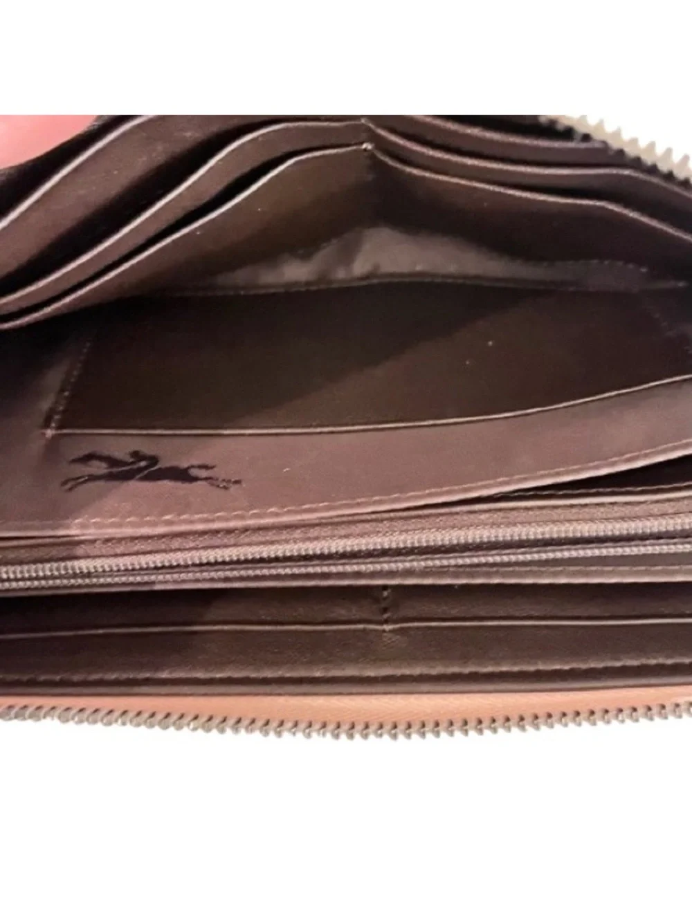 🆕- Longchamp Leather 3/4 Zip Continental Wallet- Light Pink